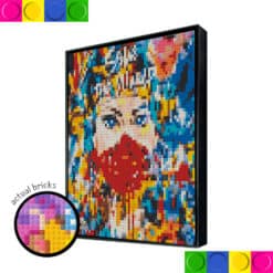 Lady with Colorful Back ground 51.2 x 51.2cm