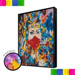 Girl in Colorful Painting 76.8 x 76.8cm