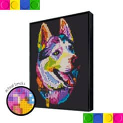 Colorful Husky 76.8cm x 102.4cm