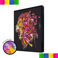 Golden Lion Head Black Back 76.8cm x 102.4cm