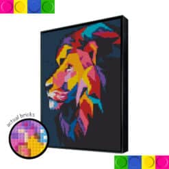 Lion Head Black Back 76.8cm x 102.4cm