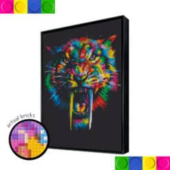 Saber Tooth Tiger Colorful 76.8cm x 102.4cm