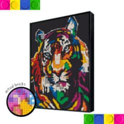 Colorful Tiger with Black Background 76.8cm x 102.4cm